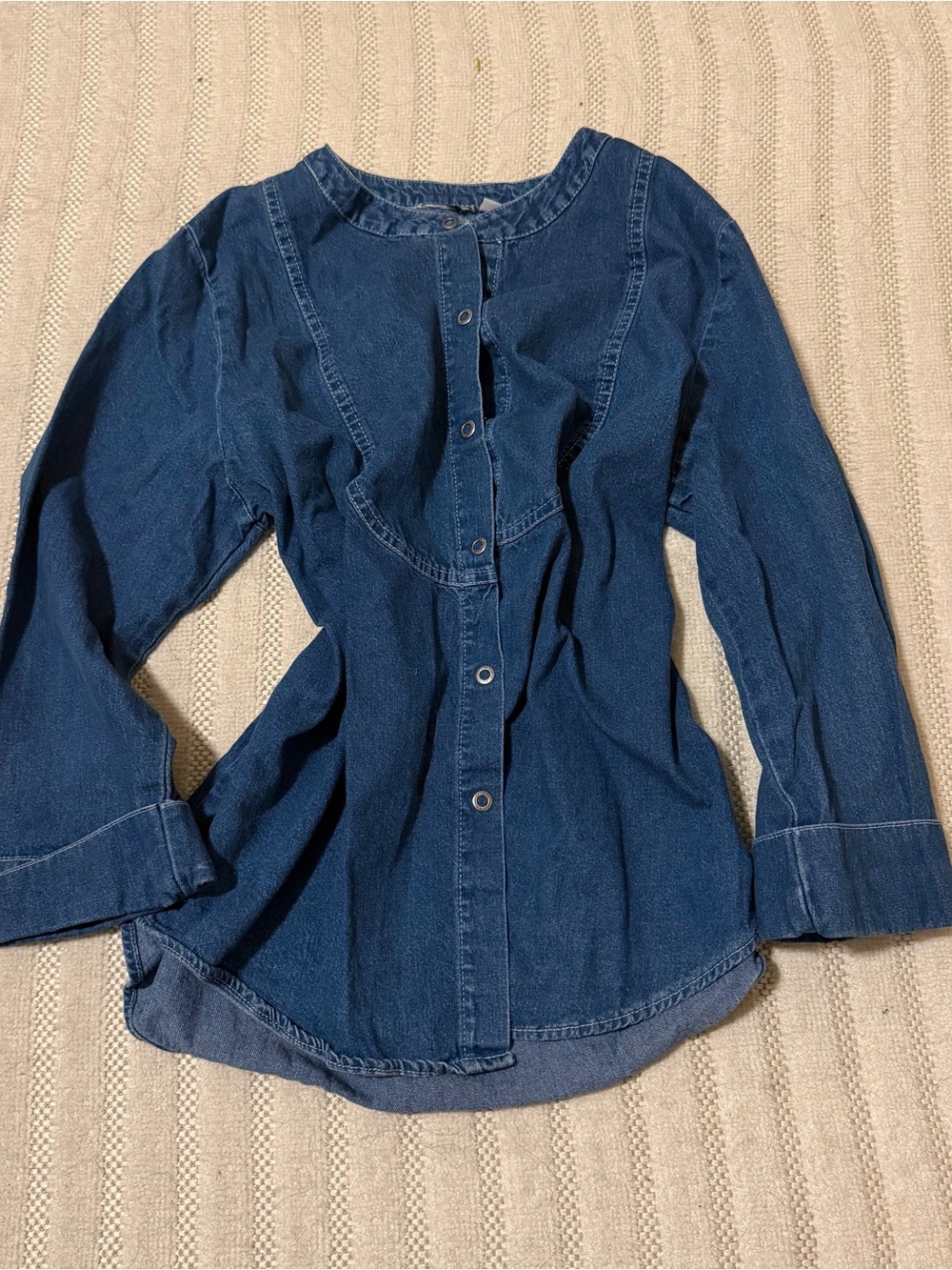 Women's Button-Front Denim Shirt - Blue